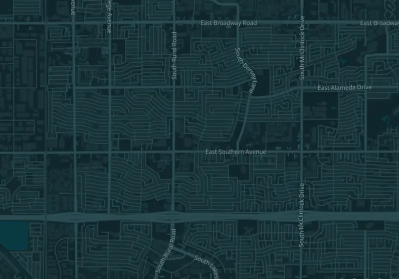 Map of Tempe, AZ with 5 verified clinic locations