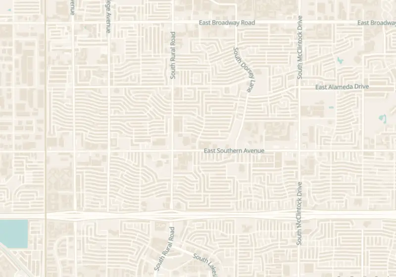 Map of Tempe, AZ with 5 verified clinic locations