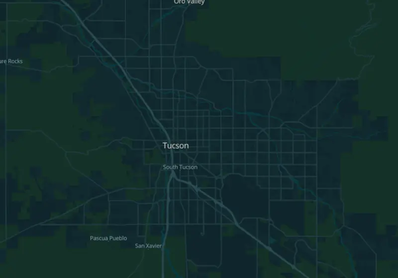 Map of Tucson, AZ with 40 verified clinic locations