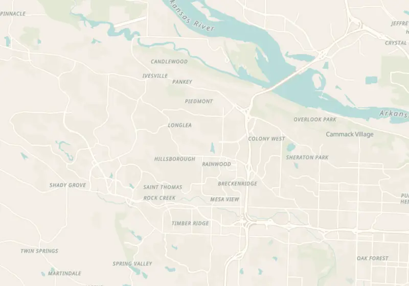 Map showing Radiant Wellness in Little Rock, AR and nearby listed clinics