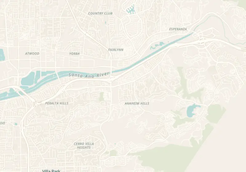 Map showing Lindora in Anaheim, CA and nearby listed clinics