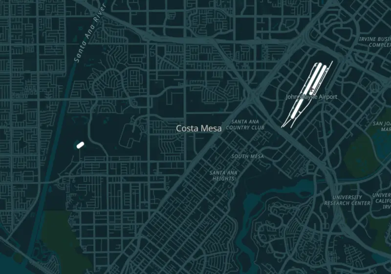 Map showing Beyond Wellness in Costa Mesa, CA and nearby listed clinics