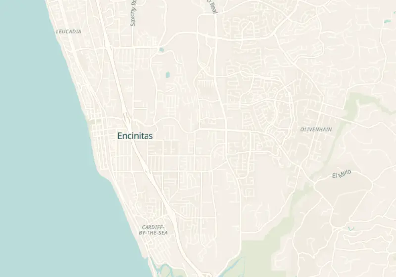 Map showing ASAP IVs - Encinitas in Encinitas, CA and nearby listed clinics