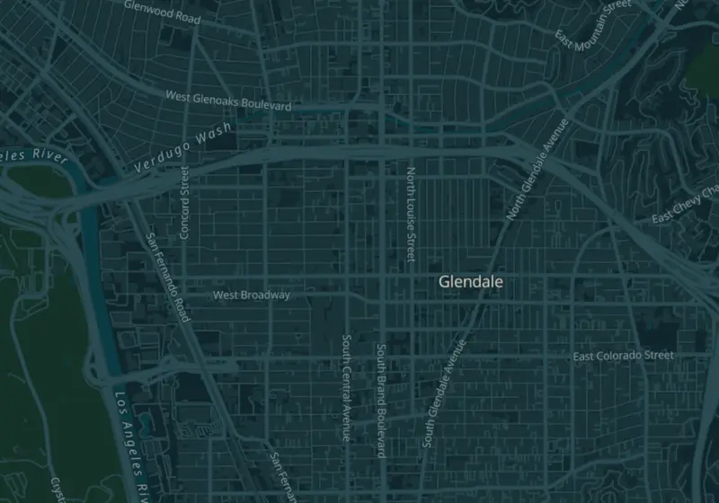 Map of Glendale, CA with 3 verified clinic locations