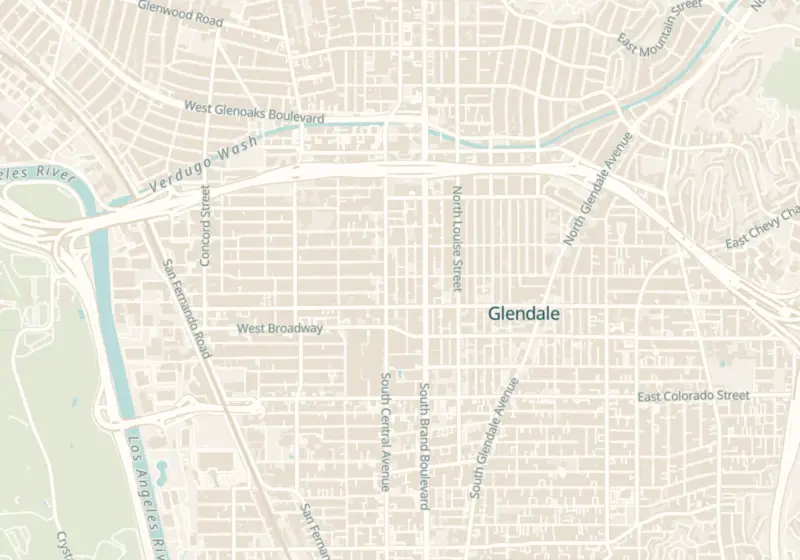 Map of Glendale, CA with 3 verified clinic locations
