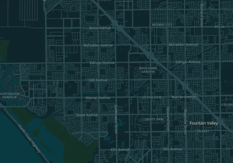 Map showing Beach Cities Medical Weight Control in Huntington Beach, CA and nearby listed clinics