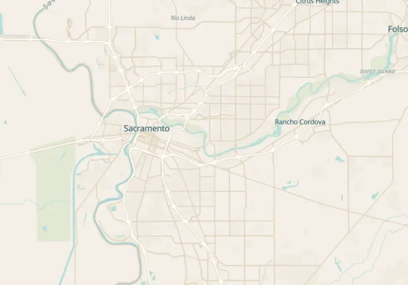 Map of Sacramento, CA with 13 verified clinic locations