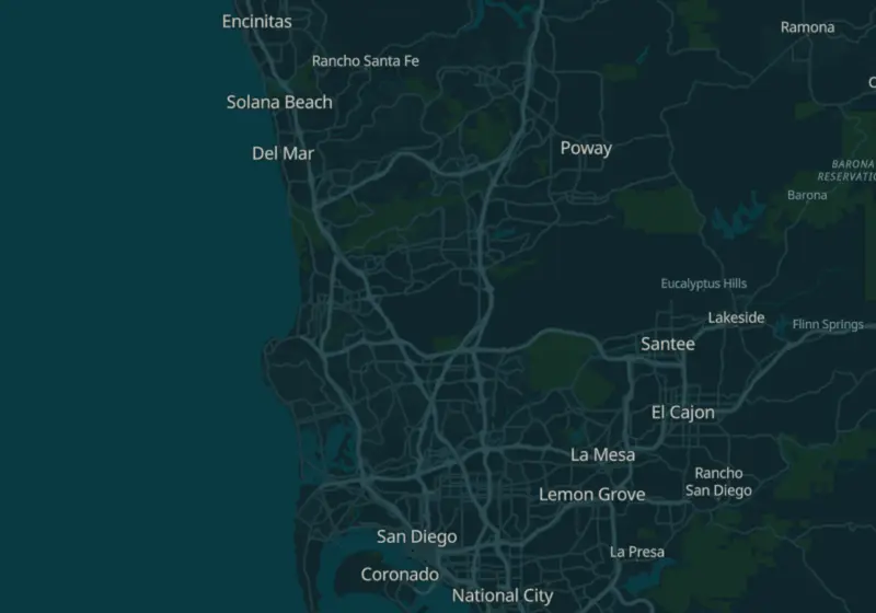 Map showing Next Phase Clinic in San Diego, CA and nearby listed clinics