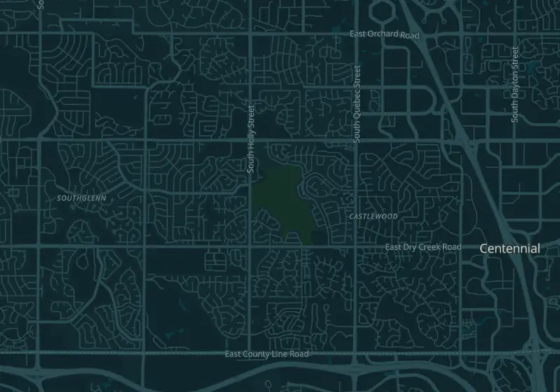 Map of Centennial, CO with 8 verified clinic locations