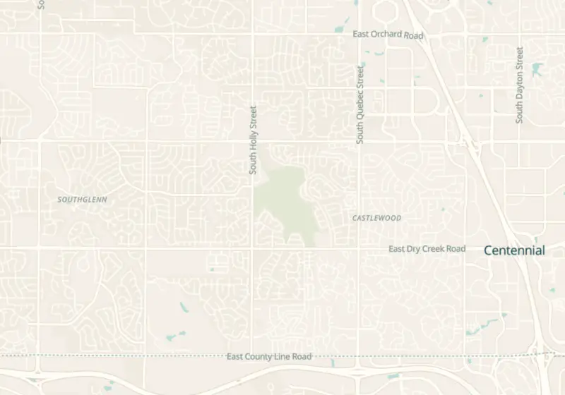 Map of Centennial, CO with 8 verified clinic locations