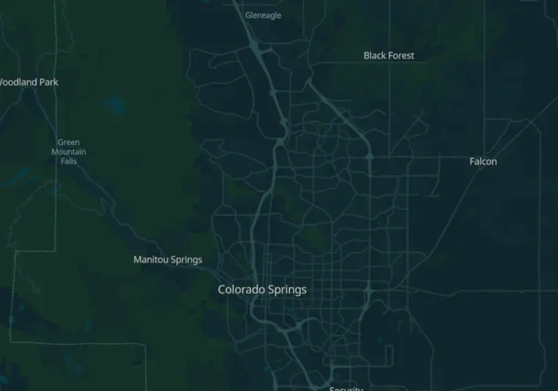 Map of Colorado Springs, CO with 21 verified clinic locations