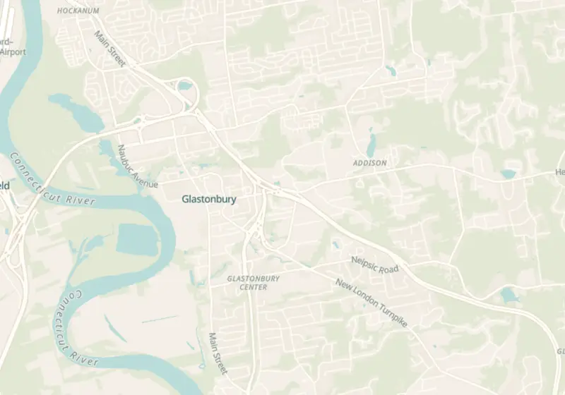 Map of Glastonbury, CT with 3 verified clinic locations