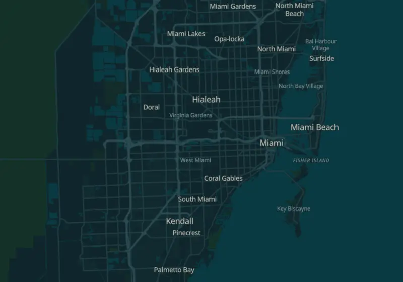 Map of Miami, FL with 39 verified clinic locations