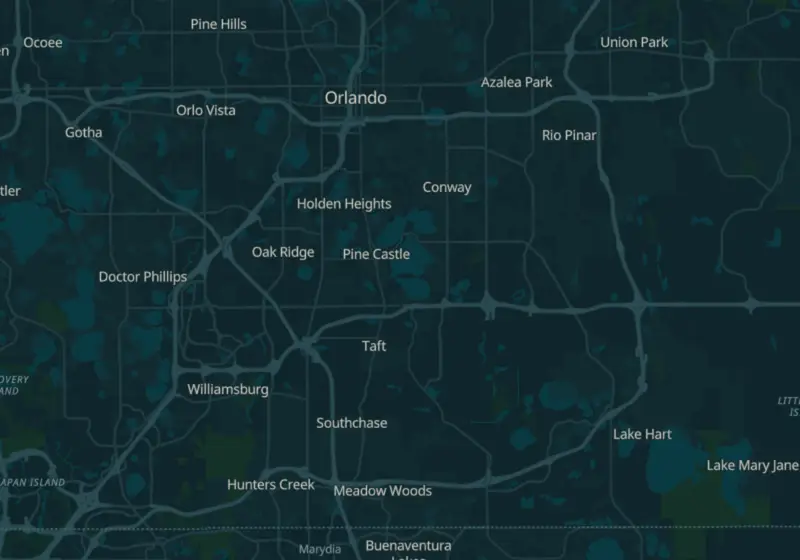Map of Orlando, FL with 33 verified clinic locations