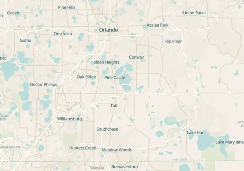 Map of Orlando, FL with 33 verified clinic locations