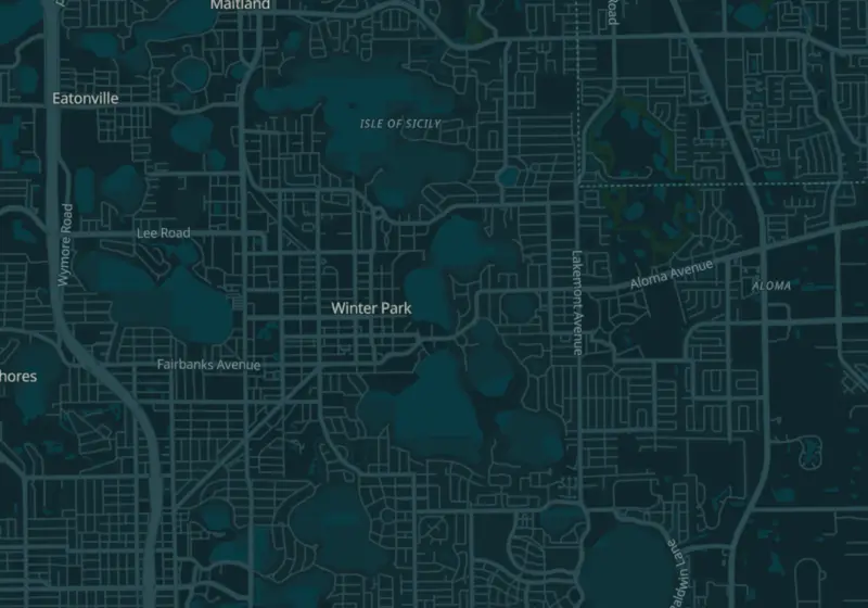 Map of Winter Park, FL with 4 verified clinic locations