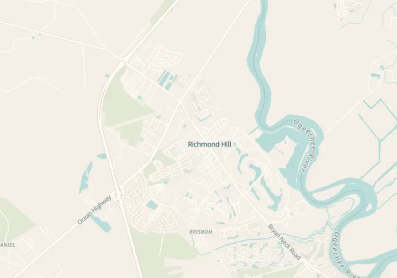Map of Richmond Hill, GA with 3 verified clinic locations
