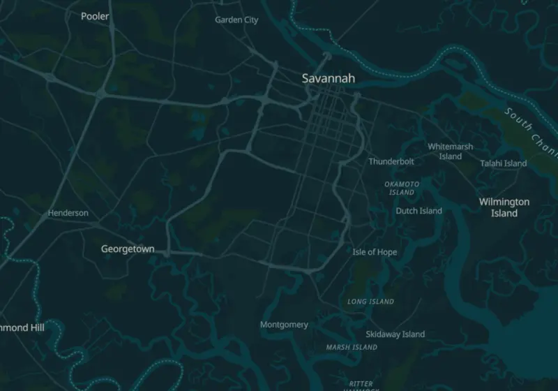Map of Savannah, GA with 20 verified clinic locations