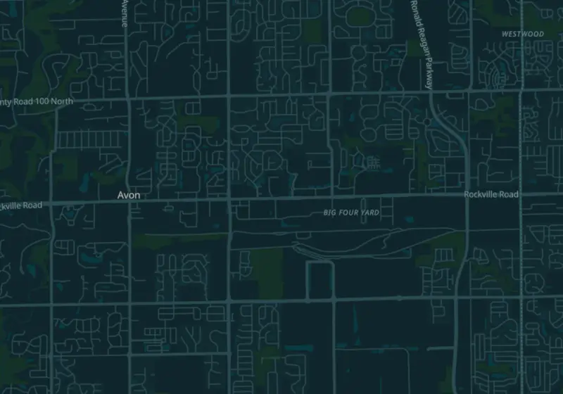 Map of Avon, IN with 3 verified clinic locations
