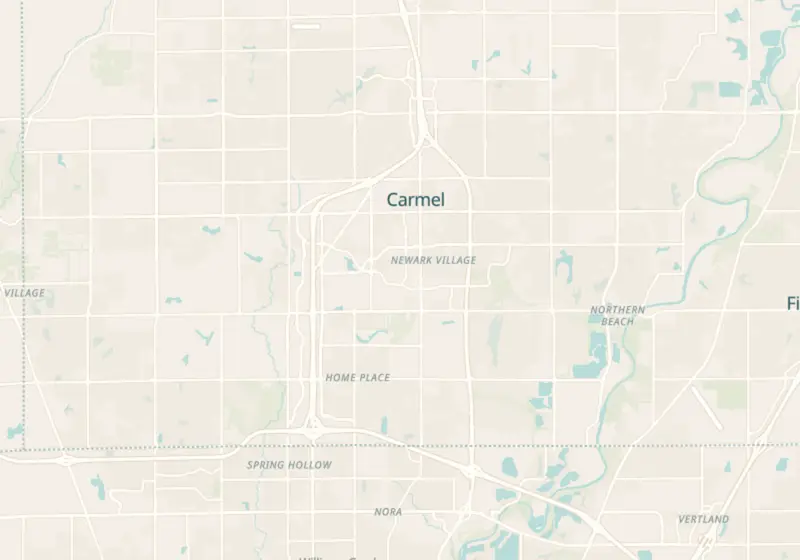 Map showing Piatek Institute in Carmel, IN and nearby listed clinics