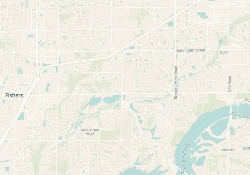 Map of Fishers, IN with 3 verified clinic locations
