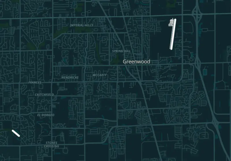 Map of Greenwood, IN with 3 verified clinic locations