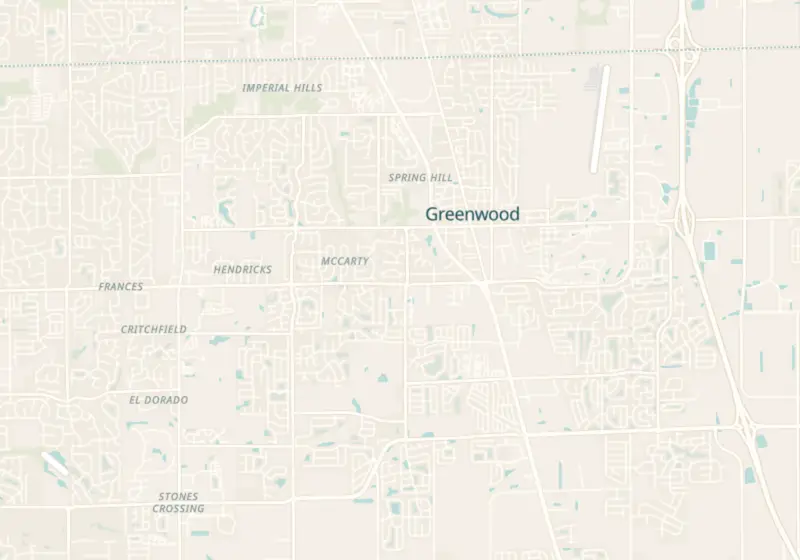 Map of Greenwood, IN with 3 verified clinic locations