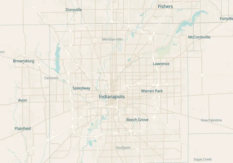 Map of Indianapolis, IN with 11 verified clinic locations