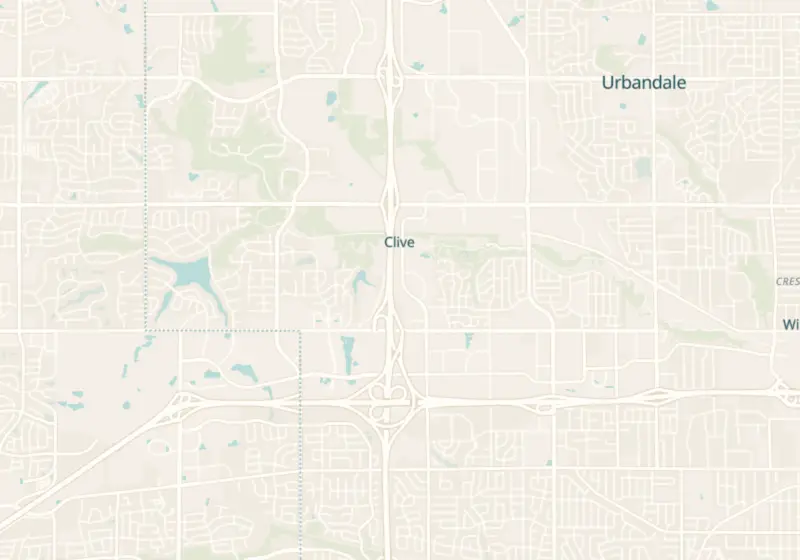 Map of Clive, IA with 3 verified clinic locations
