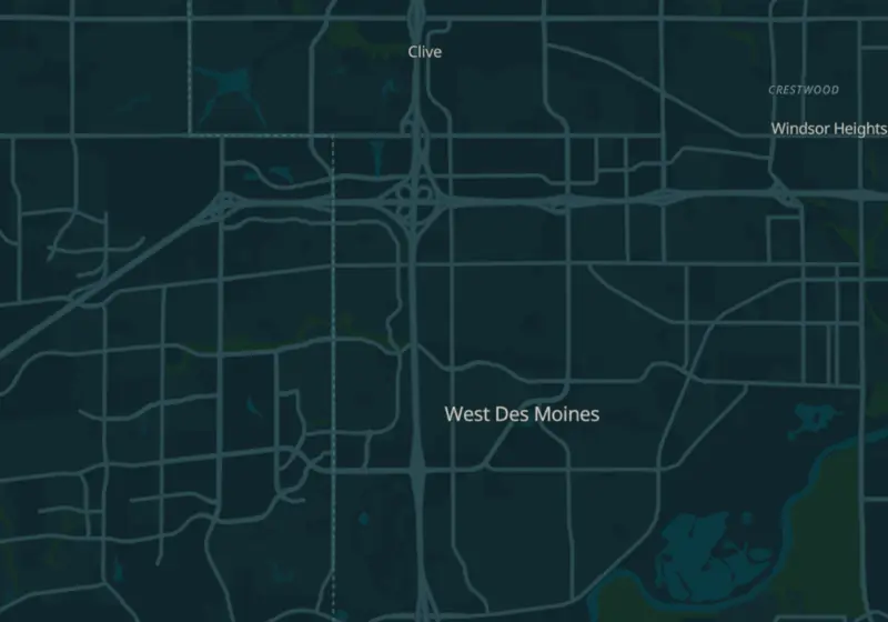 Map of West Des Moines, IA with 11 verified clinic locations