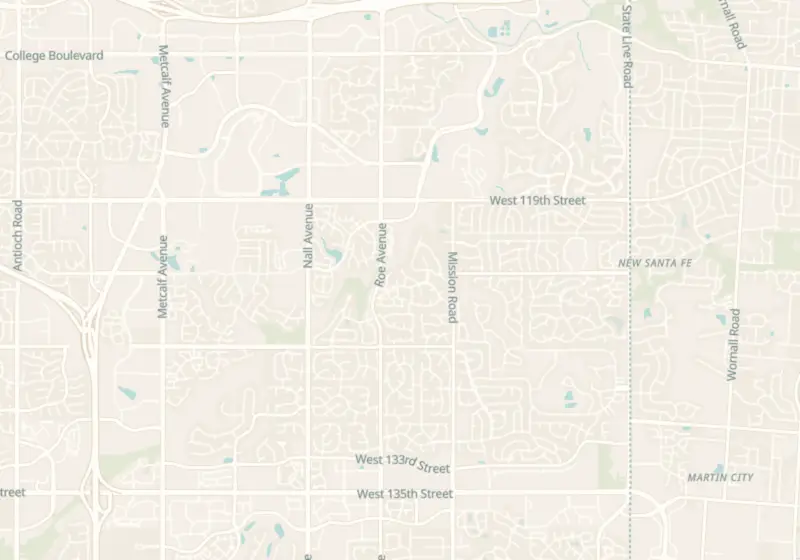 Map of Leawood, KS with 9 verified clinic locations