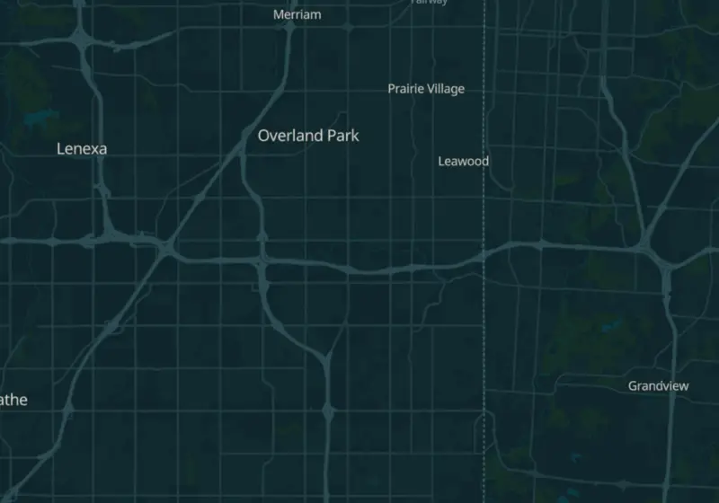 Map of Overland Park, KS with 6 verified clinic locations