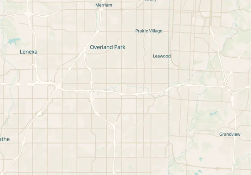 Map of Overland Park, KS with 6 verified clinic locations