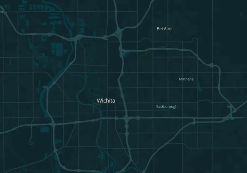 Map of Wichita, KS with 21 verified clinic locations