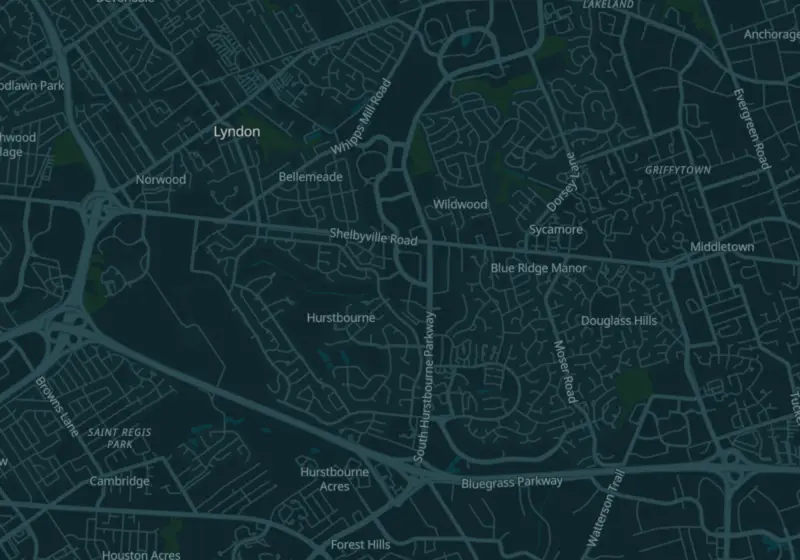 Map of Hurstbourne, KY with 3 verified clinic locations