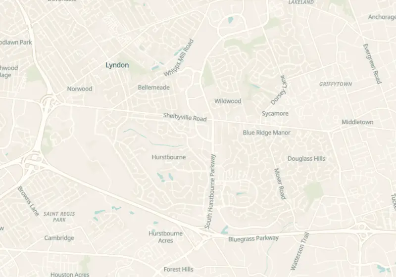 Map of Hurstbourne, KY with 3 verified clinic locations