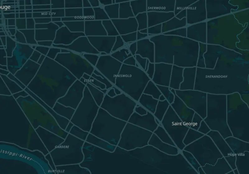 Map showing SYNC Life in Baton Rouge, LA and nearby listed clinics