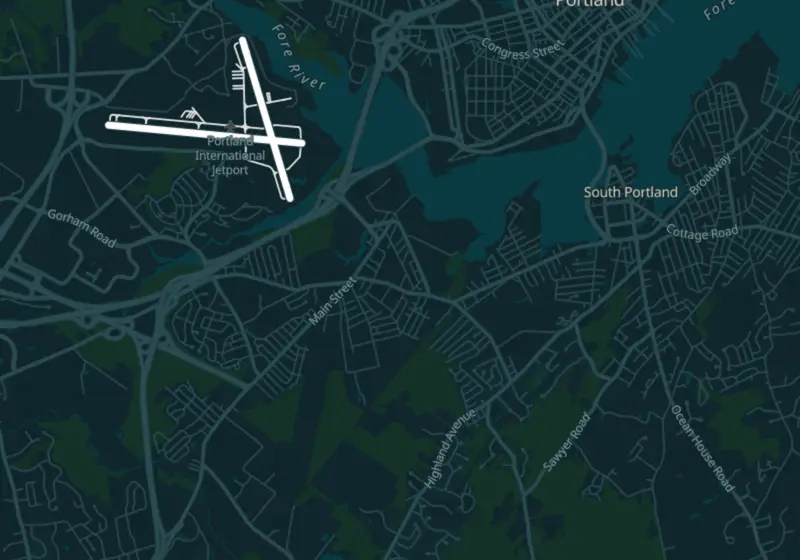 Map of South Portland, ME with 5 verified clinic locations