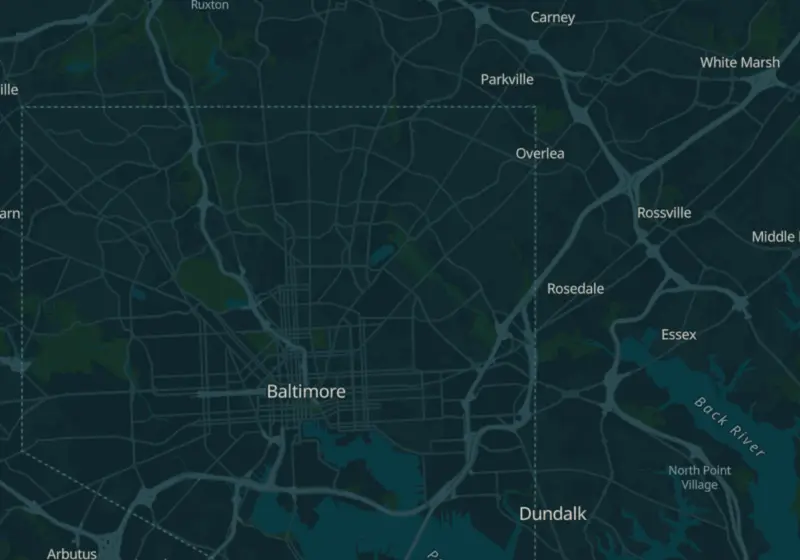 Map of Baltimore, MD with 11 verified clinic locations
