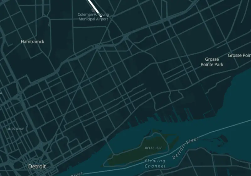 Map of Detroit, MI with 3 verified clinic locations