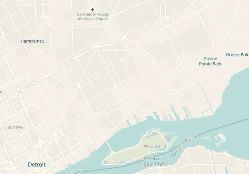 Map of Detroit, MI with 3 verified clinic locations