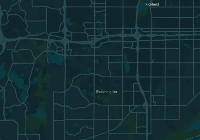 Map of Bloomington, MN with 3 verified clinic locations