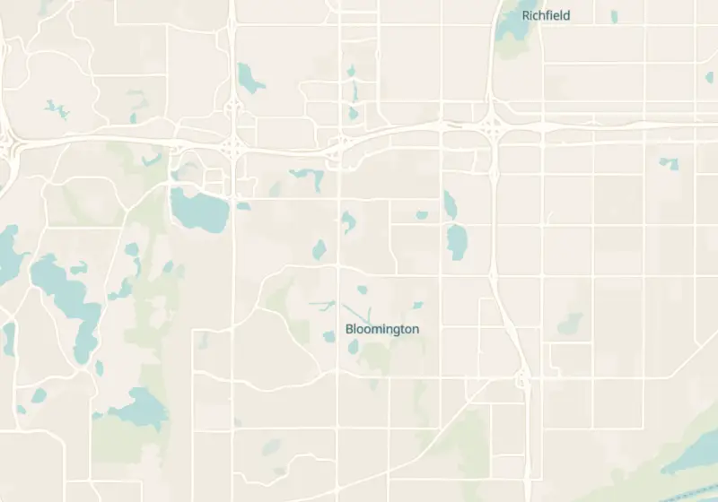 Map of Bloomington, MN with 3 verified clinic locations