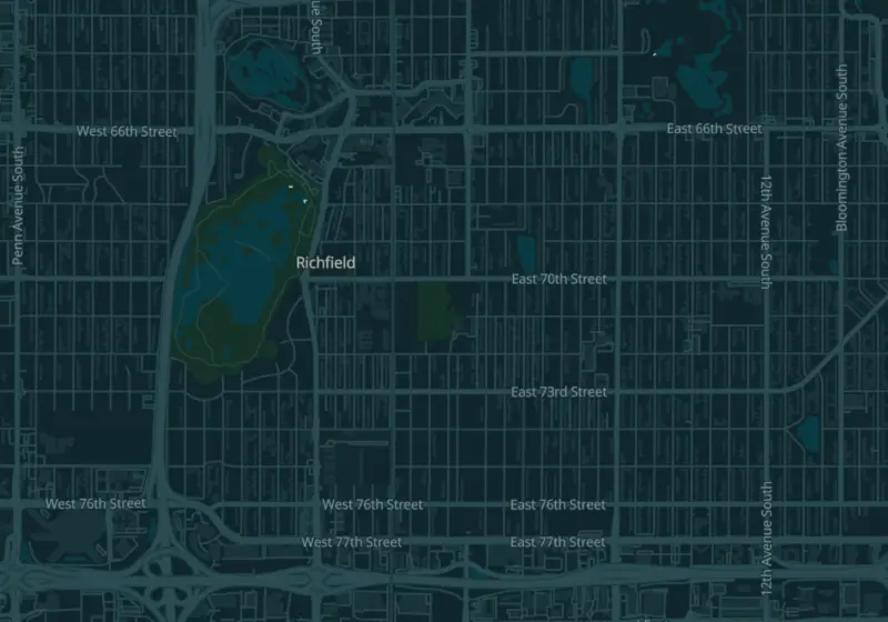 Map of Richfield, MN with 3 verified clinic locations