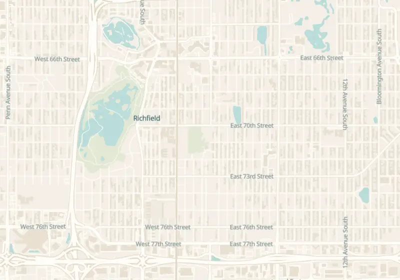 Map of Richfield, MN with 3 verified clinic locations