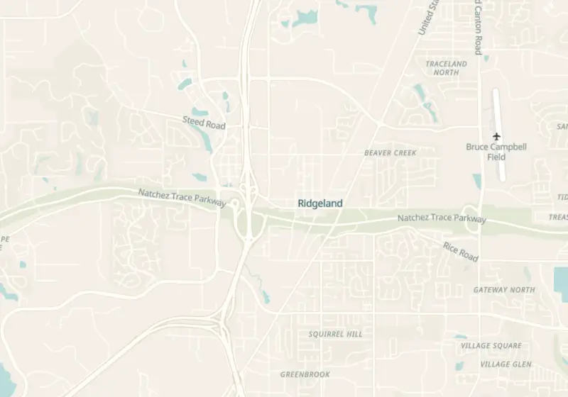 Map of Ridgeland, MS with 3 verified clinic locations