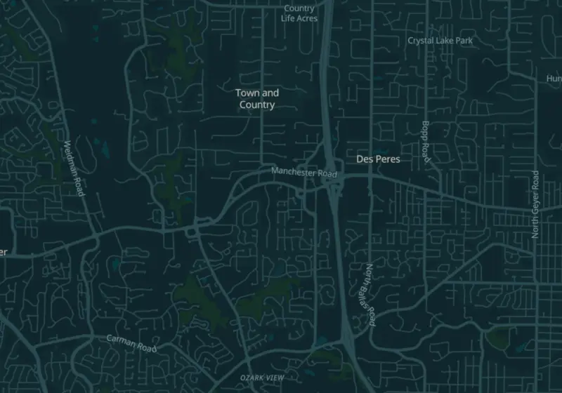 Map showing GOAL.MD in Des Peres, MO and nearby listed clinics