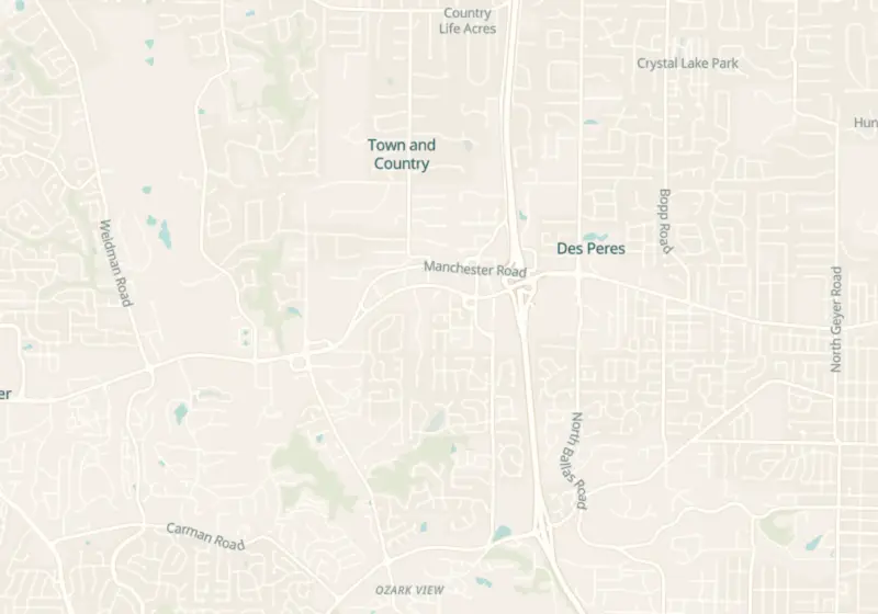 Map showing GOAL.MD in Des Peres, MO and nearby listed clinics