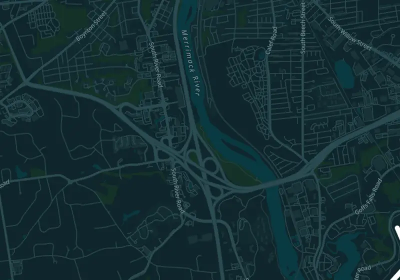 Map showing BombShell Aesthetics & Wellness in Bedford, NH and nearby listed clinics