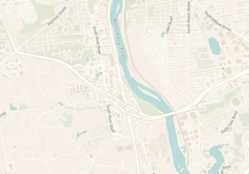 Map showing BombShell Aesthetics & Wellness in Bedford, NH and nearby listed clinics